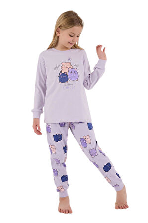 Roly Poly Kız Çocuk Lila Pijama Takımı 3705-2 