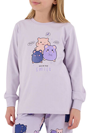 Roly Poly Kız Çocuk Lila Pijama Takımı 3705-2 