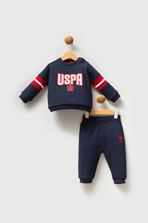 U.S. Polo Assn Erkek Bebek 2 li Takım Lacivert Kırmızı