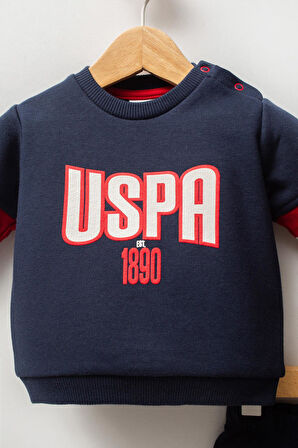 U.S. Polo Assn Erkek Bebek 2 li Takım Lacivert Kırmızı