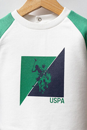 U.S. Polo Assn. Erkek Bebek 2'li Takım Beyaz-Yeşil