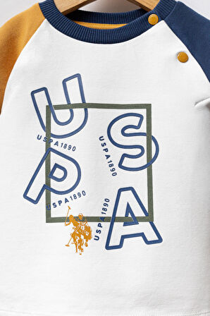 U.S. Polo Assn. Erkek Bebek 2'li Takım Beyaz -Yeşil