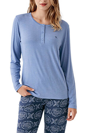 Arnetta Kadın İndigo Pijama Takımı 3401 