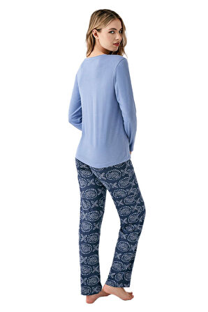 Arnetta Kadın İndigo Pijama Takımı 3401 