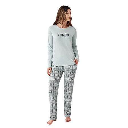 Arnetta AR3405-S Kadın İkili Kışlık Pijama Takım