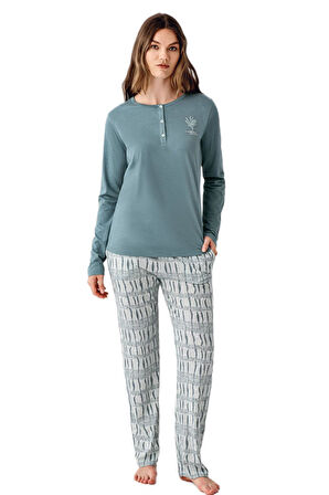 Arnetta Kadın Yeşil Pijama Takımı 3406 