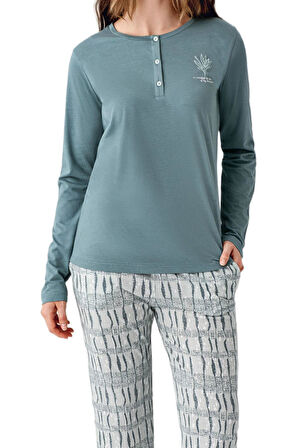 Arnetta Kadın Yeşil Pijama Takımı 3406 