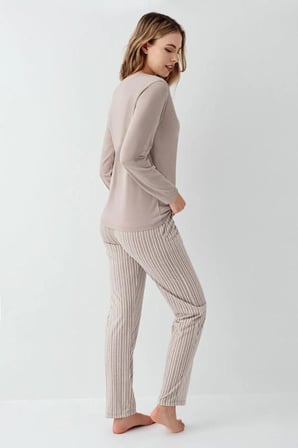 Arnetta Kadın Kahverengi Pijama Takımı 3424-S