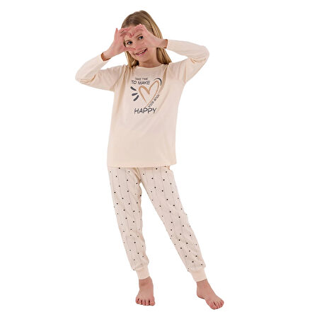 Arnetta AR3434-G Anne Kız Kışlık İkili Pijama Takım (Kız)