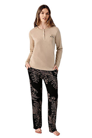 Arnetta Kadın Vizon Pijama Takımı 3439-S 