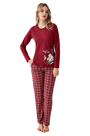 Arnetta Kadın Bordo Pijama Takım 3445-S 