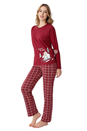 Arnetta Kadın Bordo Pijama Takım 3445-S 