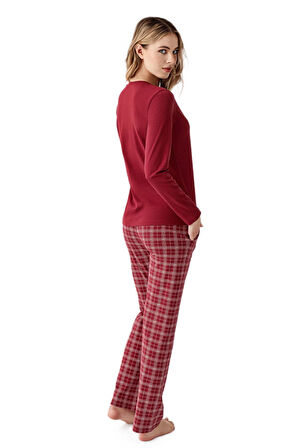 Arnetta Kadın Bordo Pijama Takım 3445-S 