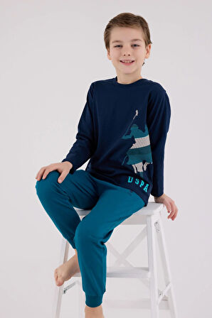 U.S. Polo Assn. Erkek Çocuk Uzun Kol Pijama Takım Lacivert