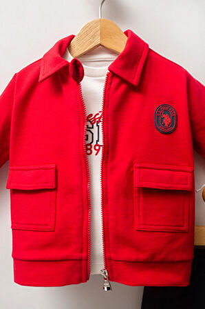 U.S. Polo Assn Erkek Bebek 3'lü Takım Kırmızı