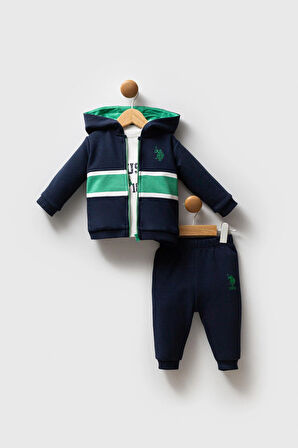 U.S. Polo Assn. Erkek Bebek  3'lü Takım Lacivert-Yeşil