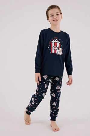 RolyPoly Erkek Çocuk Uzun Kol Pijama Takım Lacivert