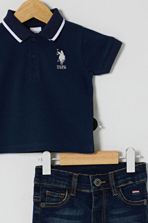 U.S POLO ASSN ERKEK BEBEK 2Lİ  PİKE T-SHIRT TAKIM - LACİVERT