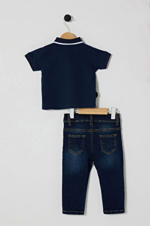 U.S POLO ASSN ERKEK BEBEK 2Lİ  PİKE T-SHIRT TAKIM - LACİVERT