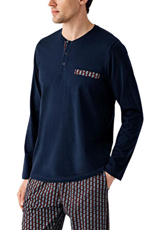 Arnetta Erkek Lacivert Uzun Kollu Pijama Takımı 3505-S