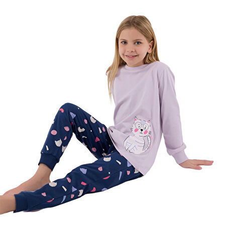 RolyPoly RP3697-G Kız Çocuk Garson Boy İkili Kışlık Pijama Takım