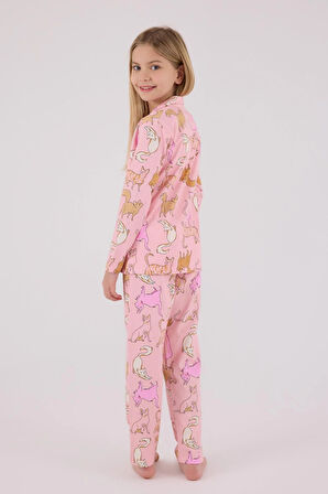 RolyPoly Kız Çocuk Gömlek Pijama Açık Pembe