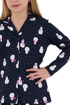 Rolypoly Kız Çocuk Lacivert Pijama Takımı 3713-G 