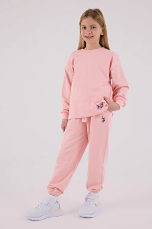 U.S. Polo Assn Kız Çocuk Eşofman Takımı Açık Pembe