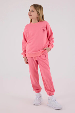 U.S. Polo Assn. Kız Çocuk Eşofman Takımı Neon Pembe