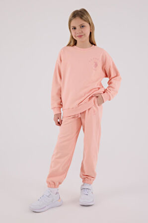 U.S. Polo Assn. Kız Çocuk Eşofman Takımı Açık Somon