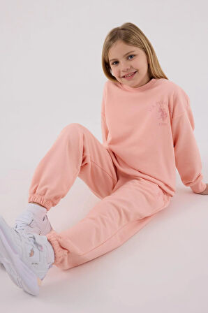 U.S. Polo Assn. Kız Çocuk Eşofman Takımı Açık Somon