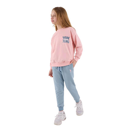 Kız Çocuk Pembe Eşofman Takımı US2317-4