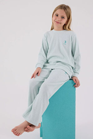 U.S. Polo Assn. Kız Çocuk Eşofman Takımı Su Yeşili