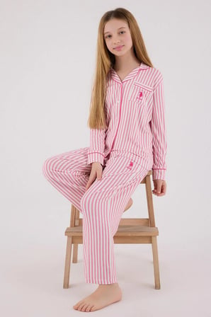 U.S. Polo Assn US2326-G Kız Gömlek Pijama Takımı