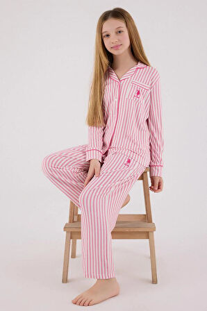 U.S. Polo Assn US2326-G Kız Gömlek Pijama Takımı