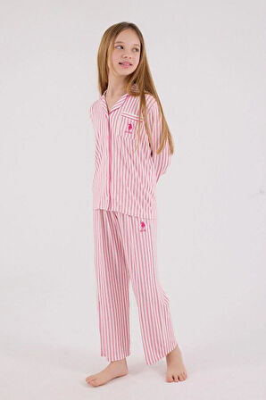 U.S. Polo Assn US2326-G Kız Gömlek Pijama Takımı