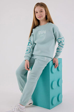 U.S. Polo Assn. Kız Çocuk Eşofman Takımı Su Yeşili