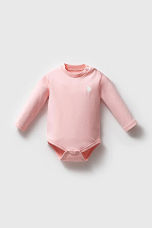 U.S. Polo Assn. Kız Bebek 3'Lü Body Set Açık Pembe