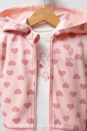 U.S. Polo Assn Kız Bebek 3'lü Takım Açık Pembe