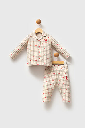 U.S. Polo Assn. Kız Bebek Pijama Takımı Beyaz