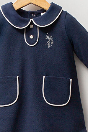 U.S. Polo Assn. Kız Bebek Pike Elbise Lacivert