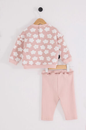 U.S. Polo Assn Kız Bebek 2'lü Takım Pudra