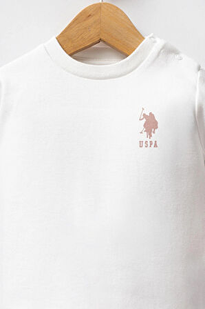U.S. Polo Assn Kız Bebek 3'lü Takım Pudra