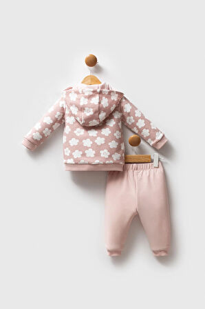 U.S. Polo Assn Kız Bebek 3'lü Takım Pudra