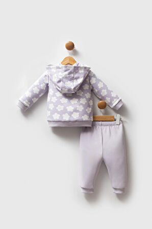 U.S. Polo Assn Kız Bebek 3'lü Takım Lila