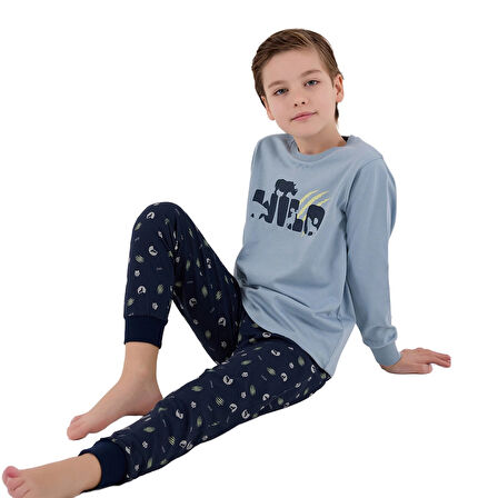 RolyPoly RP3683-G Erkek Garson Boy Çocuk Kışlık İkili Pijama Takım