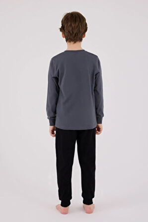 RolyPoly Erkek Çocuk Uzun Kol Pijama Takım Gri