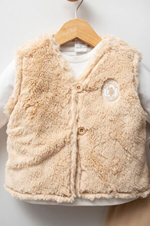 U.S. Polo Assn Kız Bebek 3'lü Takım Bej