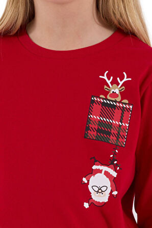 Arnetta Kız Çocuk Kırmızı Pijama Takımı 3512-2 