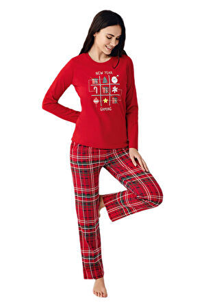 Arnetta Kadın Kırmızı Pijama Takımı 3512 